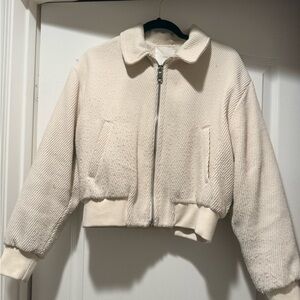 Mango Cream Bomber Jacket